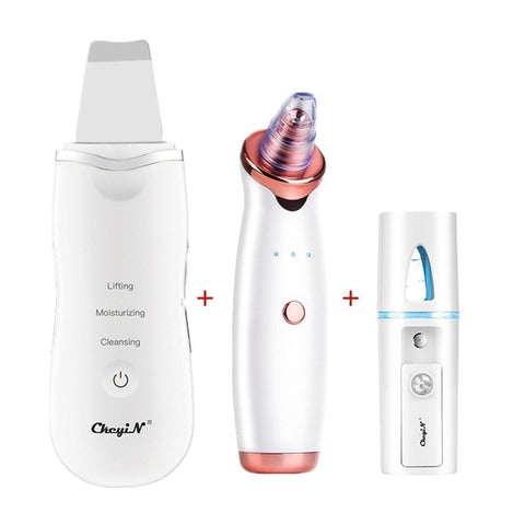 Image of Ultrasonic Skin Scrubber Facial Peeling Pore Cleaner Exfoliator Face Blackhead Remover Spa Nano Sparyer Steamer Dropshipping 48