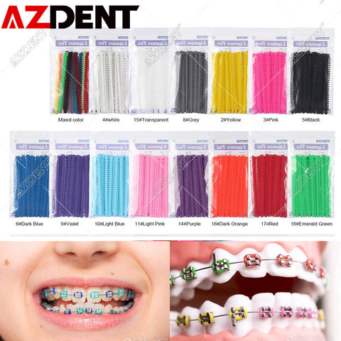 Image of 1000pcs=20sticks Azdent Dental Orthodontic Ligature Ties Elastic Rubber Tooth ands Dentist Tools Braces Teeth Orthodontics