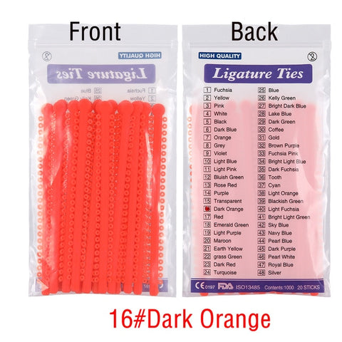 Image of 1000pcs=20sticks Azdent Dental Orthodontic Ligature Ties Elastic Rubber Tooth ands Dentist Tools Braces Teeth Orthodontics