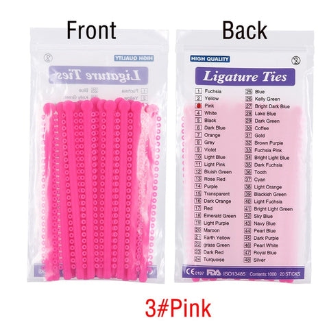 Image of 1000pcs=20sticks Azdent Dental Orthodontic Ligature Ties Elastic Rubber Tooth ands Dentist Tools Braces Teeth Orthodontics