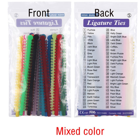 Image of 1000pcs=20sticks Azdent Dental Orthodontic Ligature Ties Elastic Rubber Tooth ands Dentist Tools Braces Teeth Orthodontics